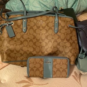 Coach purse with matching wallet.